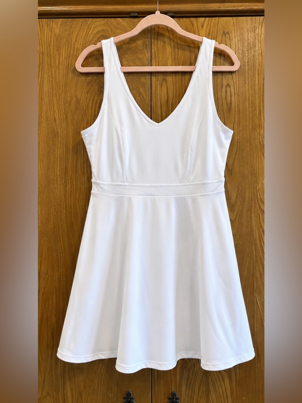 NWOT HALARA White V-Neck Fit & Flare Tennis Dress XL